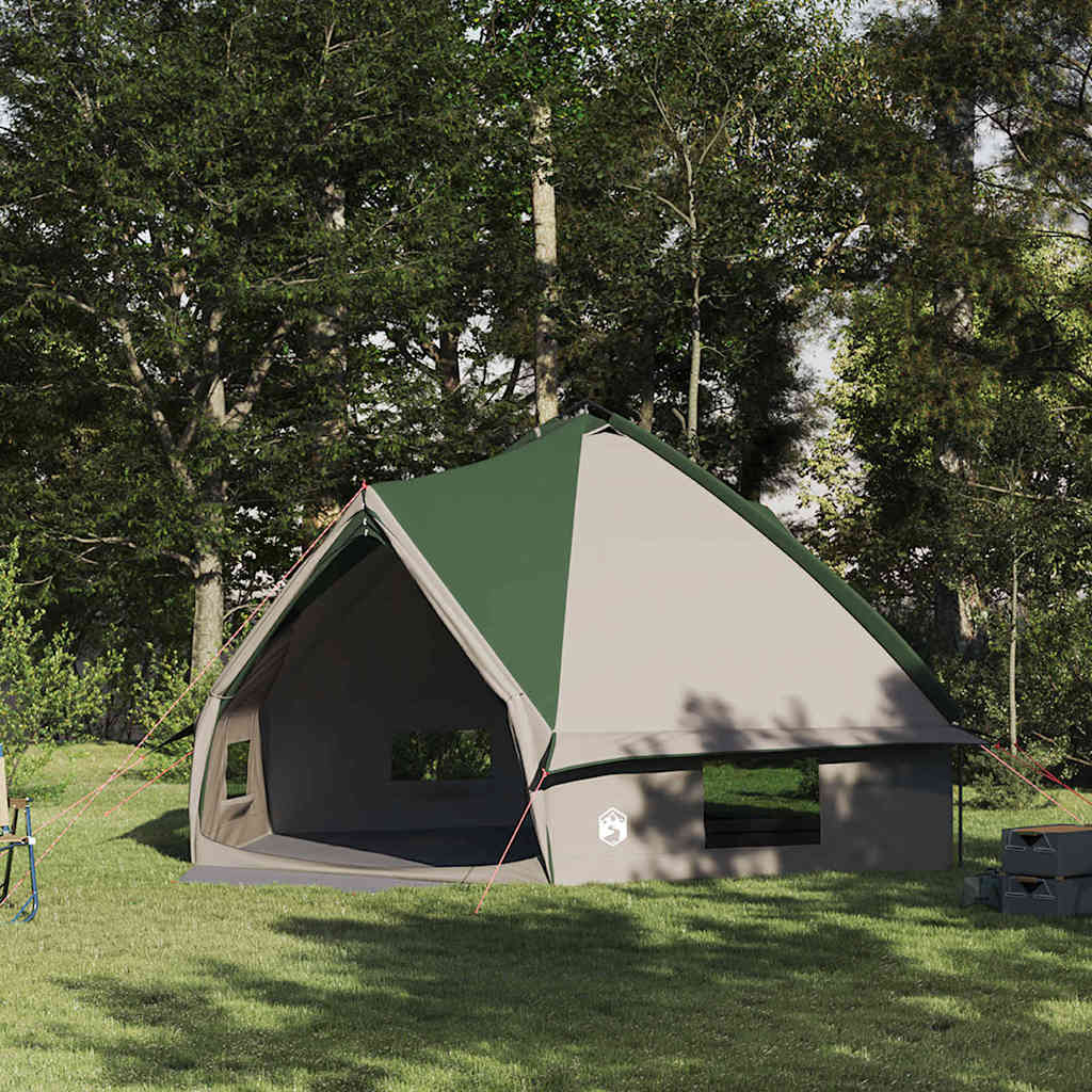 Teepee Tent 10-Person Med Tak Grønn Og Hvit 567 X 470 X 242 Cm