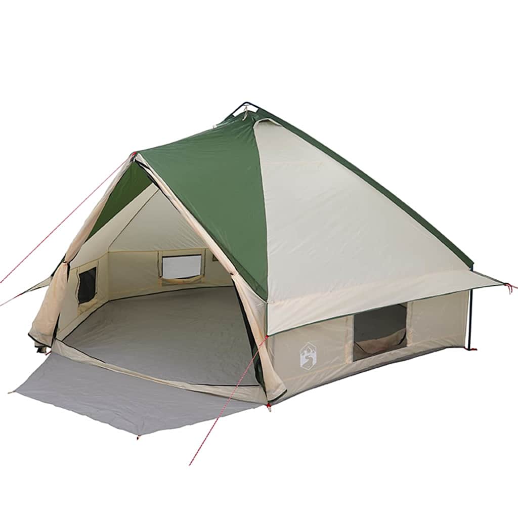 Teepee Tent 10-Person Med Tak Grønn Og Hvit 567 X 470 X 242 Cm