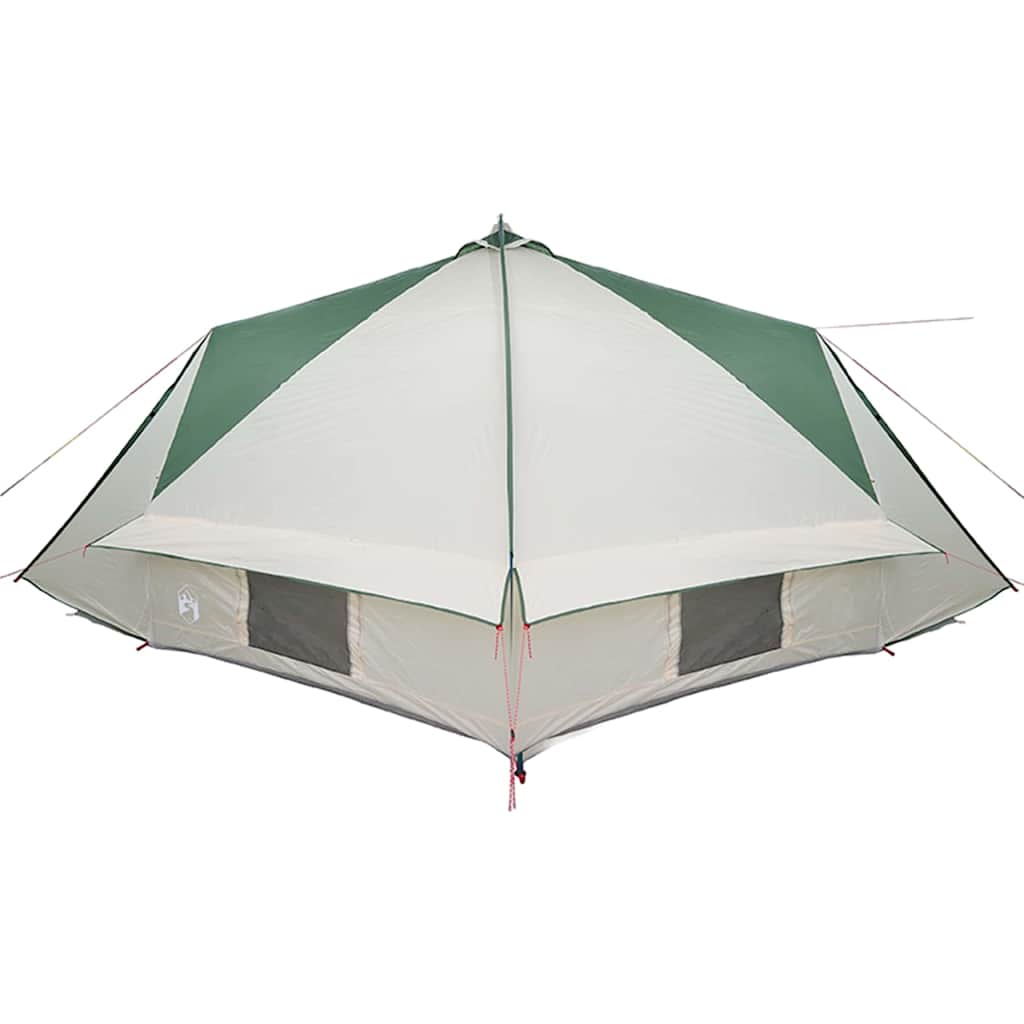 Teepee Tent 10-Person Med Tak Grønn Og Hvit 567 X 470 X 242 Cm