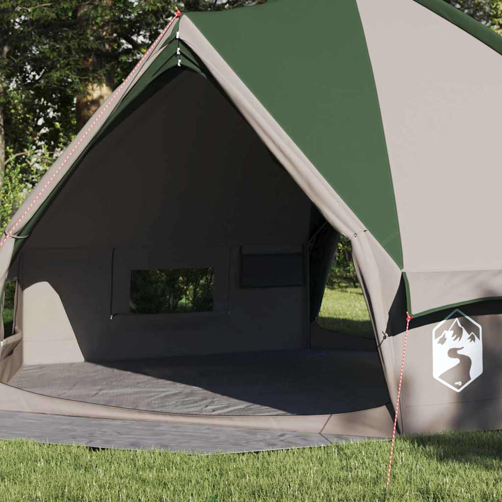 Teepee Telt 8-Personer Med Tak Grønn Og Hvit 490 X 410 X 210 Cm