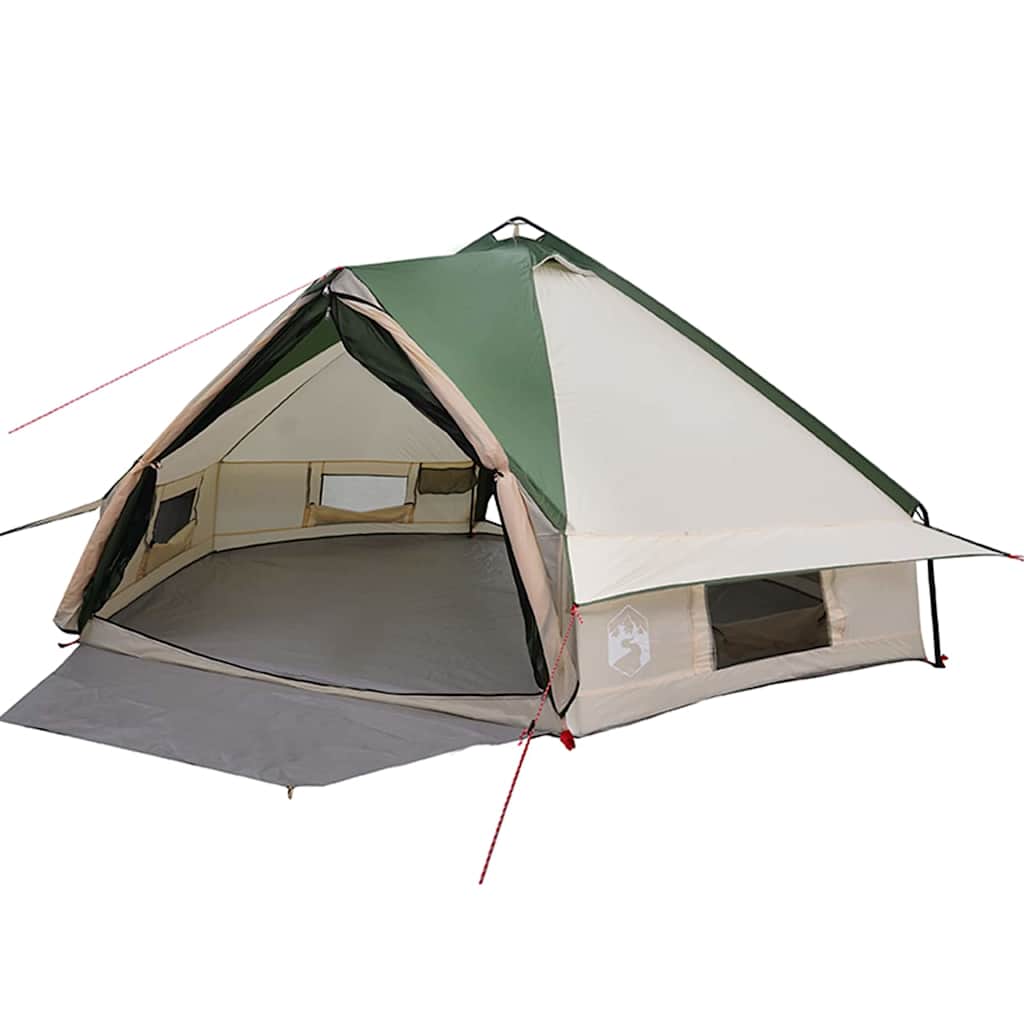 Teepee Telt 8-Personer Med Tak Grønn Og Hvit 490 X 410 X 210 Cm