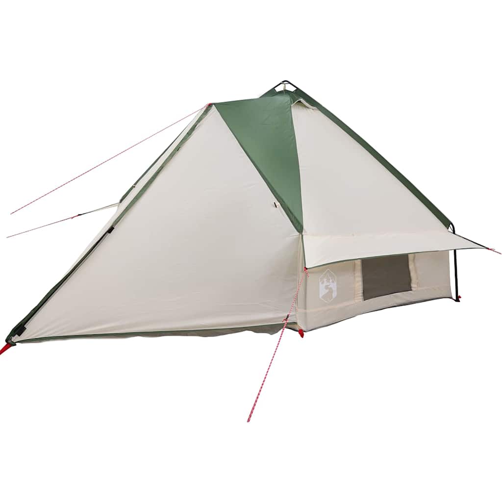 Teepee Telt 8-Personer Med Tak Grønn Og Hvit 490 X 410 X 210 Cm