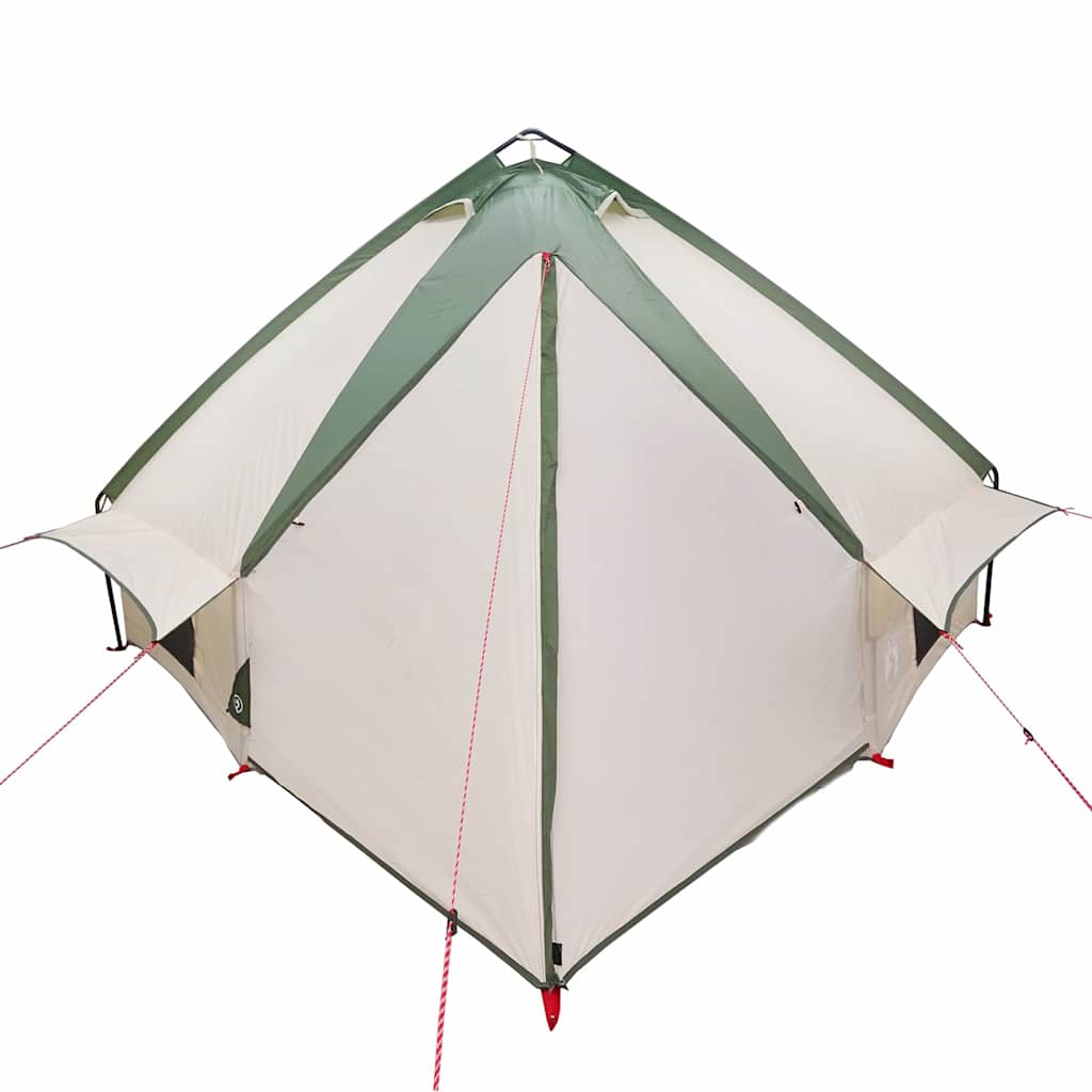 Teepee Telt 8-Personer Med Tak Grønn Og Hvit 490 X 410 X 210 Cm
