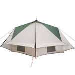 Teepee Telt 8-Personer Med Tak Grønn Og Hvit 490 X 410 X 210 Cm