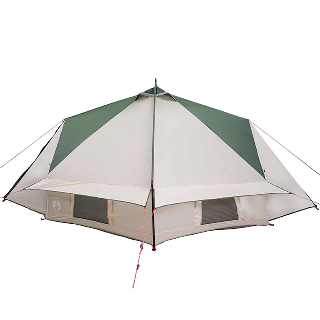 Teepee Telt 8-Personer Med Tak Grønn Og Hvit 490 X 410 X 210 Cm