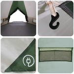 Teepee Tent 6-Person Med Tak Grønn Og Hvit 431 X 366 X 185 Cm