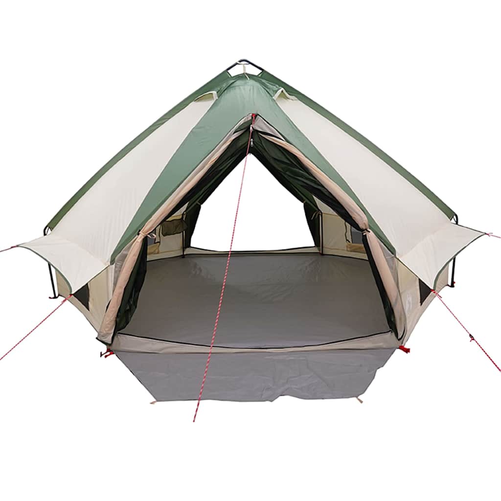 Teepee Tent 6-Person Med Tak Grønn Og Hvit 431 X 366 X 185 Cm