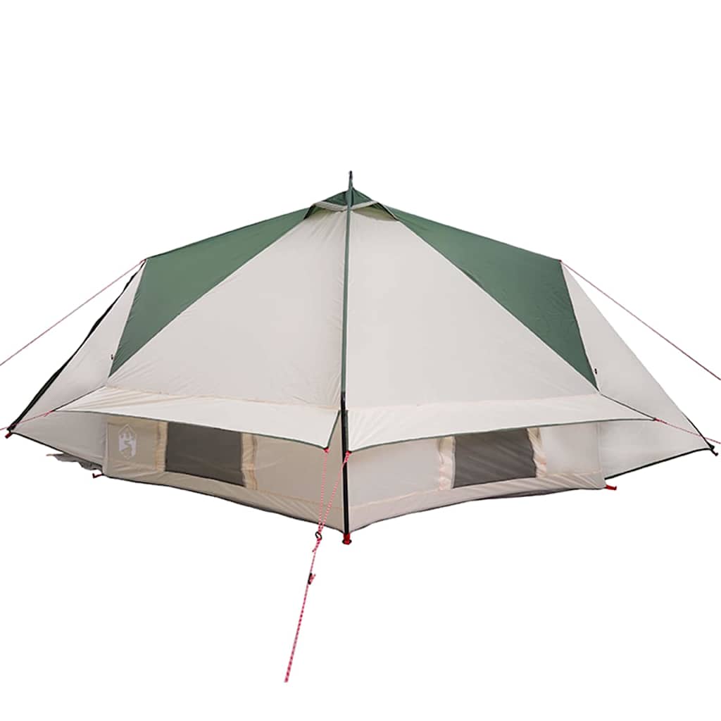 Teepee Tent 6-Person Med Tak Grønn Og Hvit 431 X 366 X 185 Cm