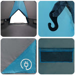 Teepee Tent 6-Person Med Tak Blå Og Grå 431 X 366 X 185 Cm