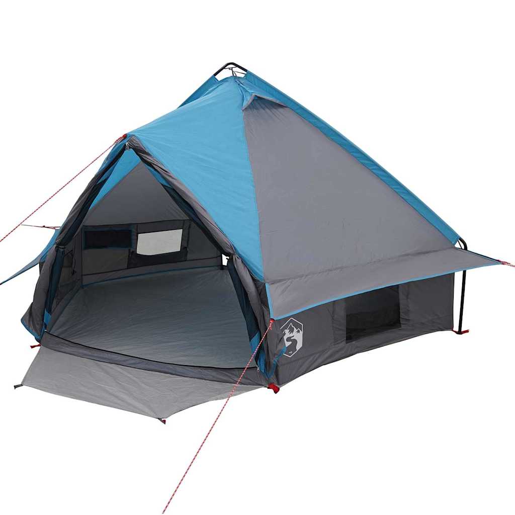 Teepee Tent 4-Person Med Tak Blå Og Grå 388 X 320 X 169 Cm