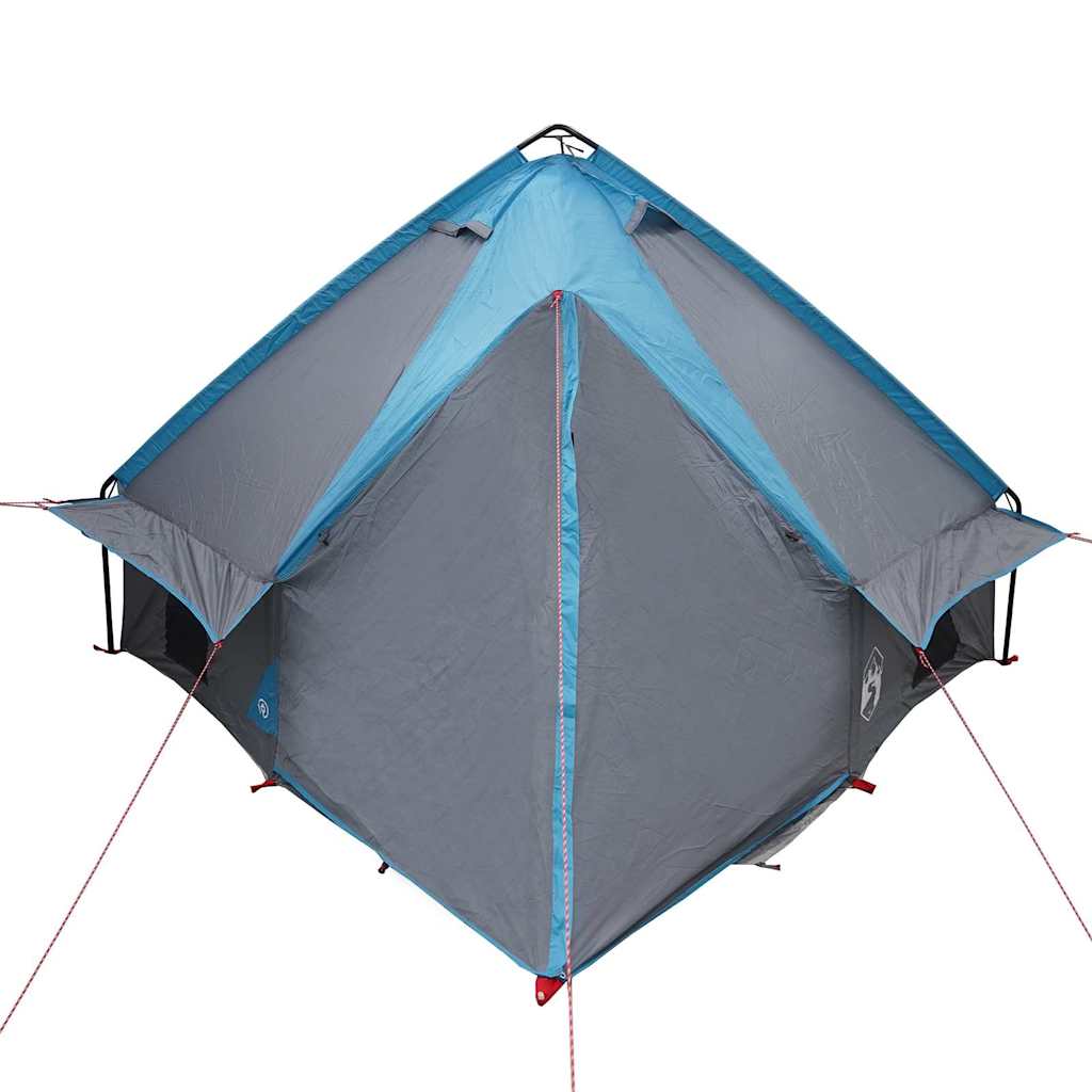 Teepee Tent 4-Person Med Tak Blå Og Grå 388 X 320 X 169 Cm