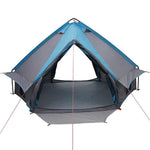 Teepee Tent 4-Person Med Tak Blå Og Grå 388 X 320 X 169 Cm