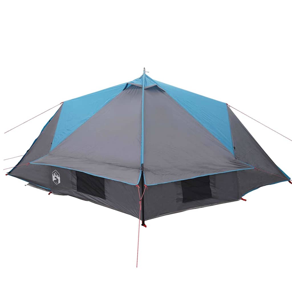 Teepee Tent 4-Person Med Tak Blå Og Grå 388 X 320 X 169 Cm