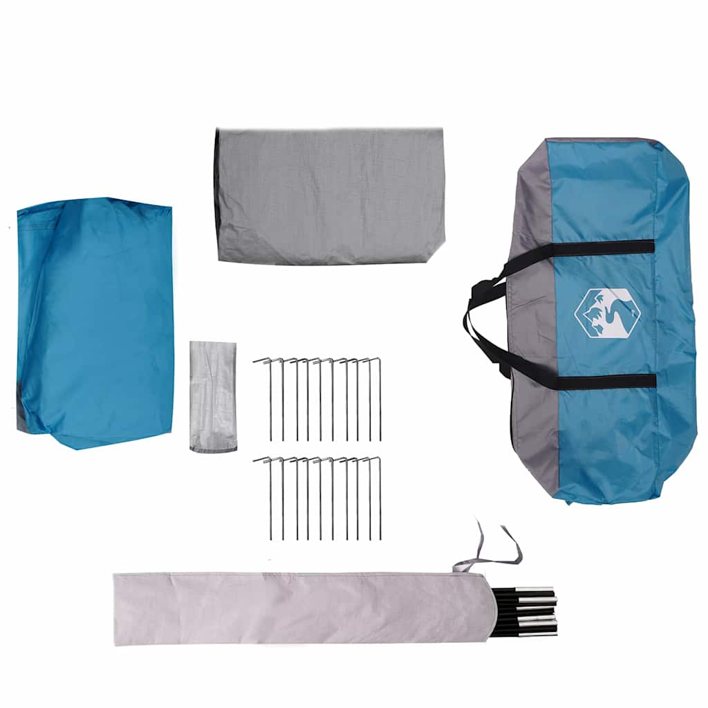 Familietet 4-Personer Med Tak Blå Og Grå 324 X 255 X 230 Cm