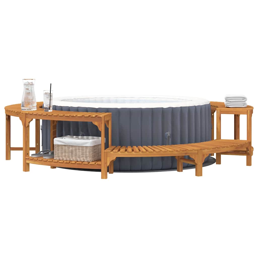Boblebad Område Brun Ø255 X 55,5 Cm Solid Akasietre