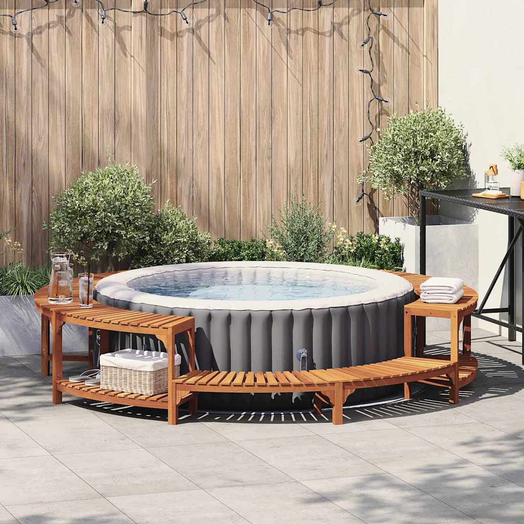 Boblebad Område Brun Ø275 X 55,5 Cm Solid Akasietre