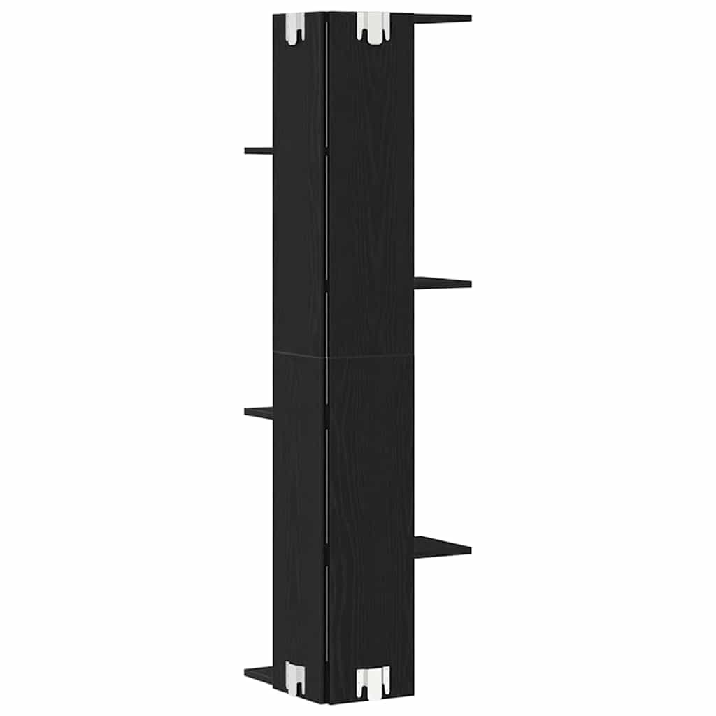 Vegghjørneskap Med Hylle Svart Eik 36.5 X 36.5 X 140 Cm