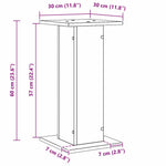 Høyttalerstativer 2 Pcs Svart Eik 30 X 30 X 60 Cm