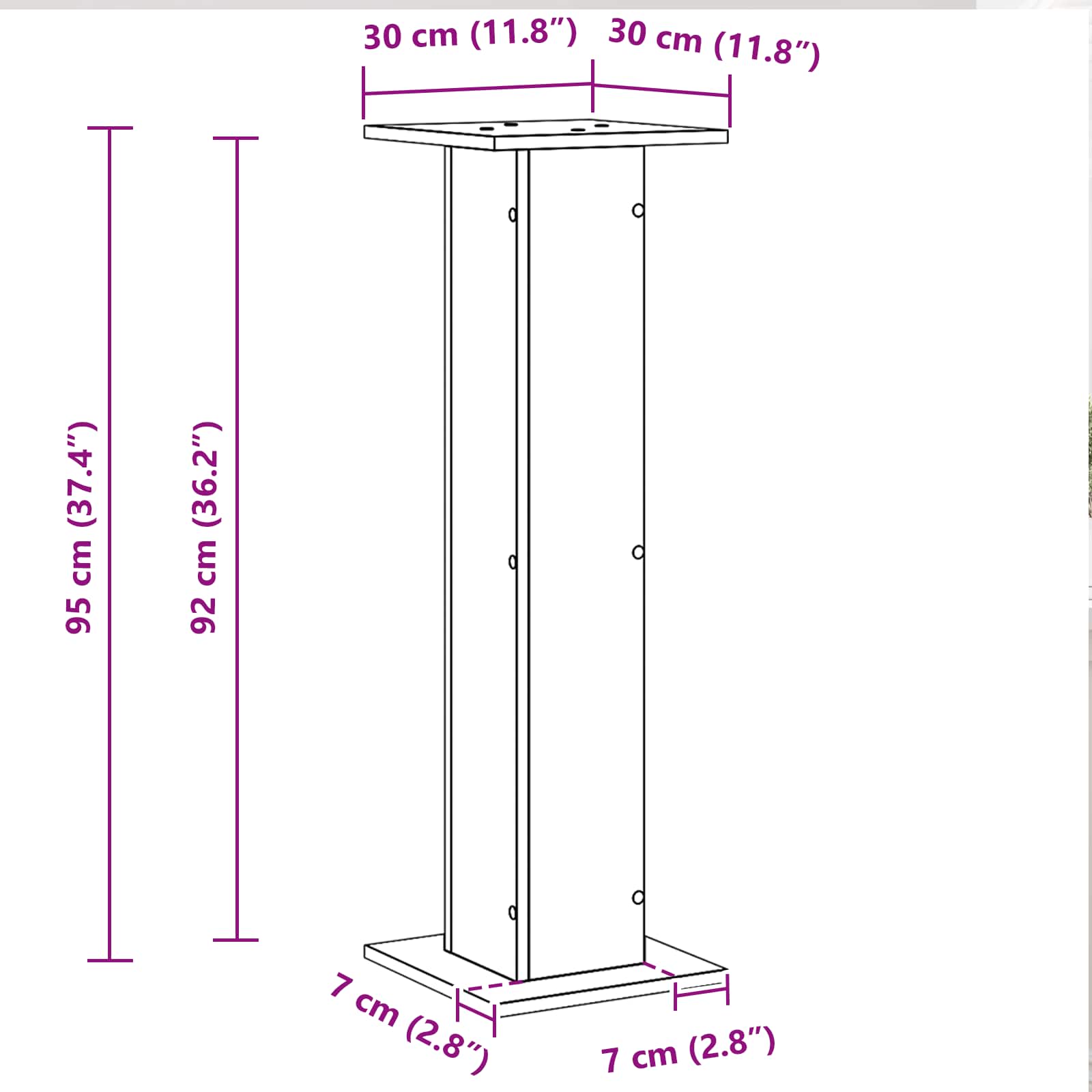 Høyttalerstativer 2 Pcs Svart Eik 30 X 30 X 95 Cm