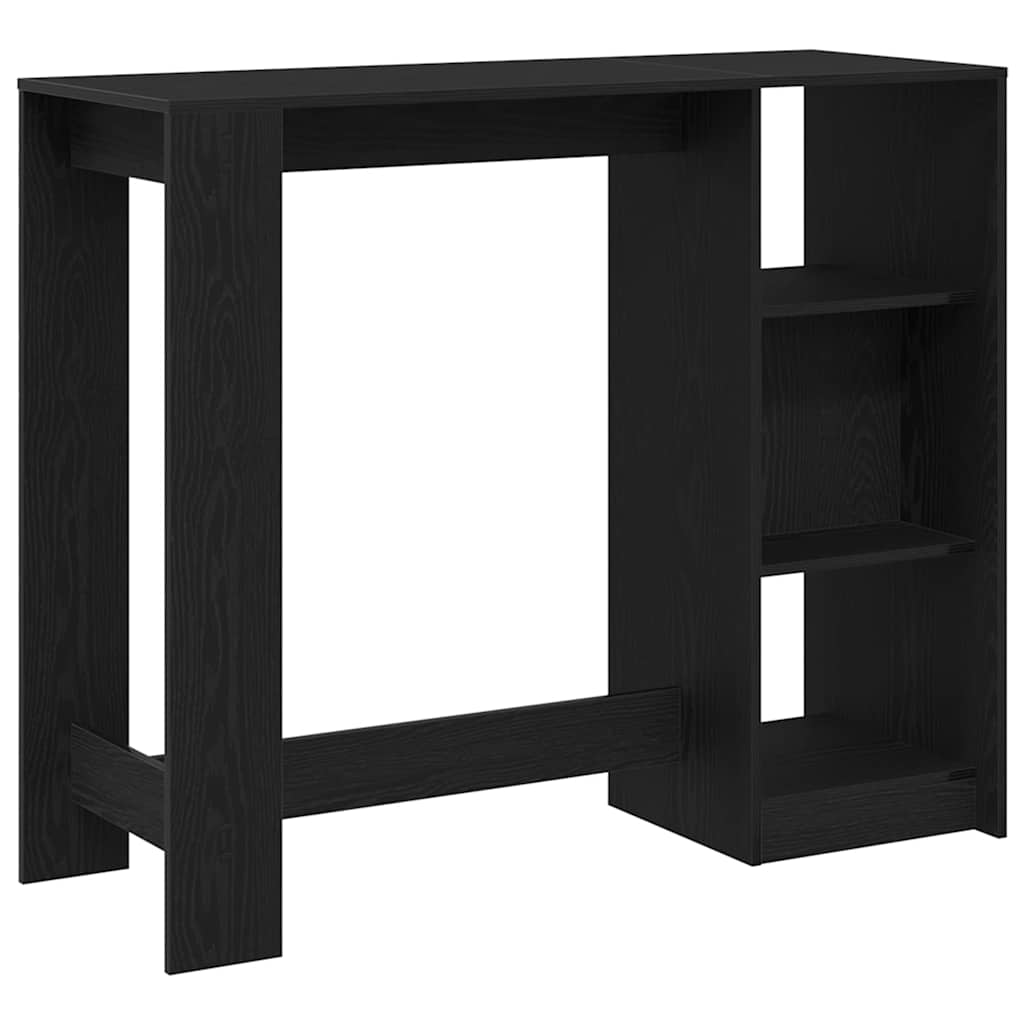 Barbord Med Hylle Svart Eik 124 X 46 X 103.5 Cm Konstruert Tre