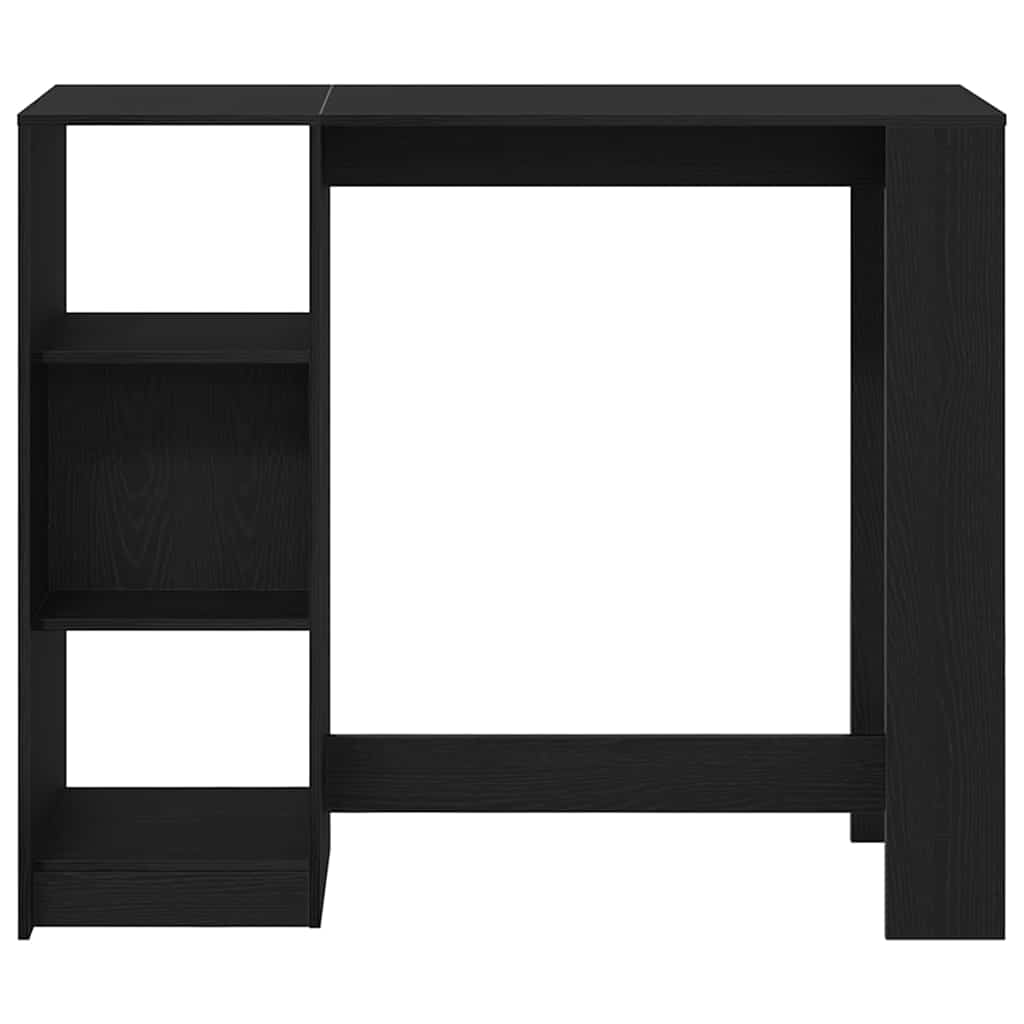 Barbord Med Hylle Svart Eik 124 X 46 X 103.5 Cm Konstruert Tre