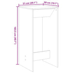 Barbord Svart Eik 51 X 50 X 103,5 Cm Konstruert Tre