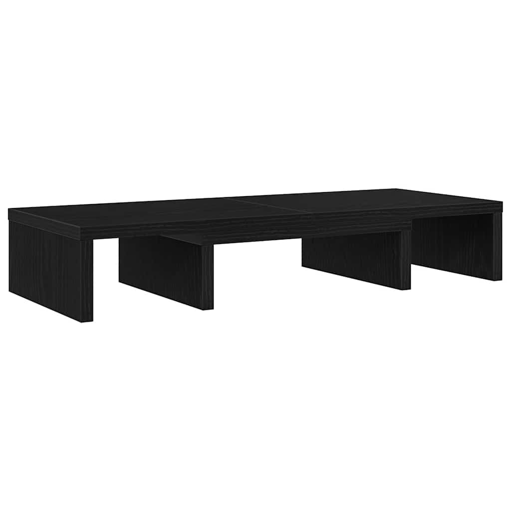 Skjermstativ Justerbar Svart Eik 60X24X10,5 Cm Konstruert Tre