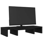 Skjermstativ Justerbar Svart Eik 60X24X10,5 Cm Konstruert Tre