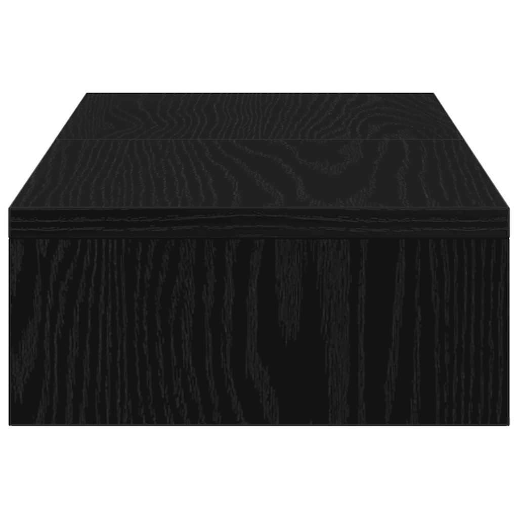 Skjermstativ Justerbar Svart Eik 60X24X10,5 Cm Konstruert Tre