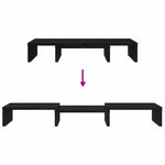 Skjermstativ Justerbar Svart Eik 60X24X10,5 Cm Konstruert Tre
