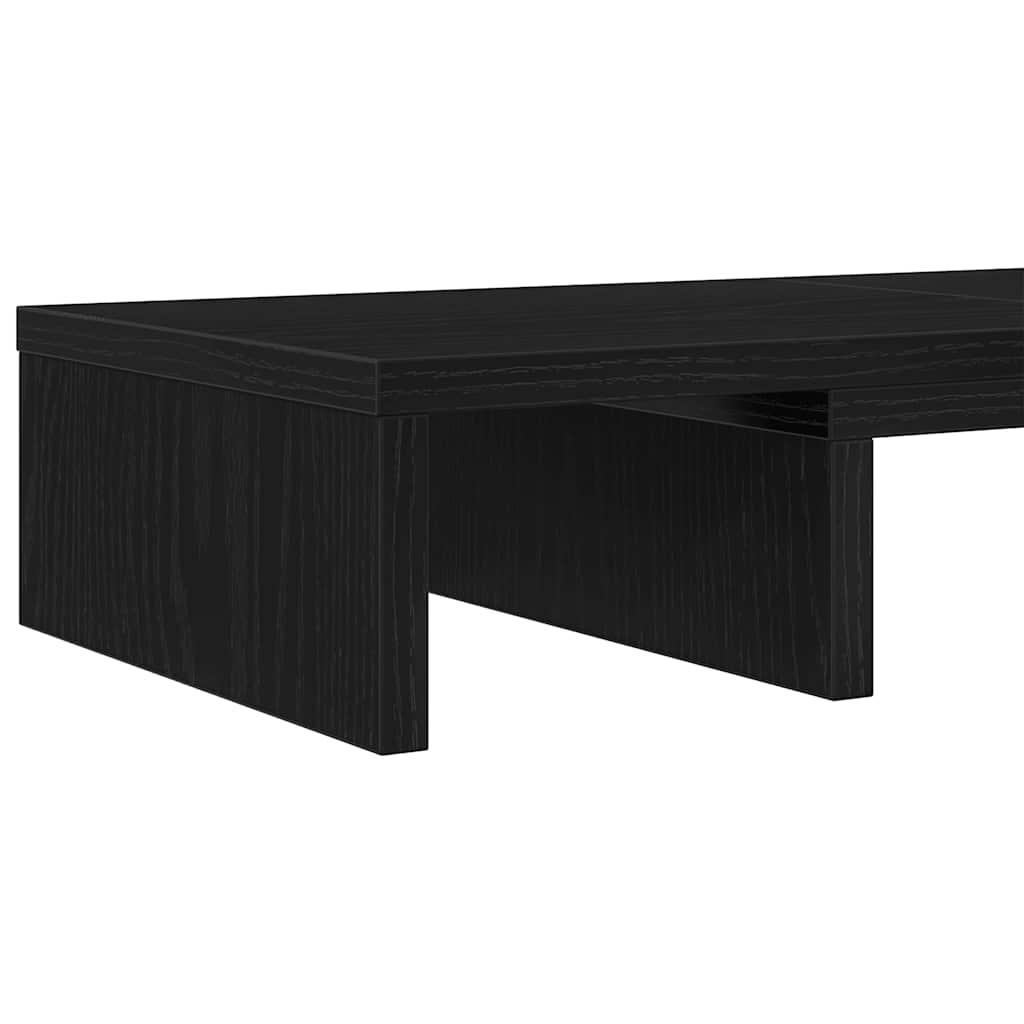 Skjermstativ Justerbar Svart Eik 60X24X10,5 Cm Konstruert Tre