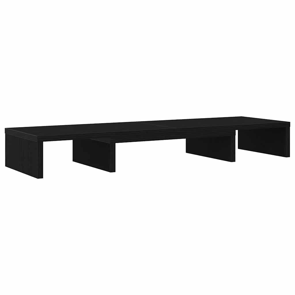 Skjermstativ Justerbar Svart Eik 80X24X10,5 Cm