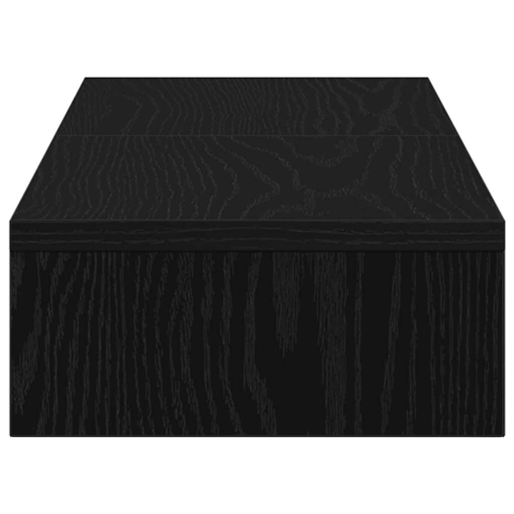 Skjermstativ Justerbar Svart Eik 80X24X10,5 Cm