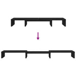 Skjermstativ Justerbar Svart Eik 80X24X10,5 Cm