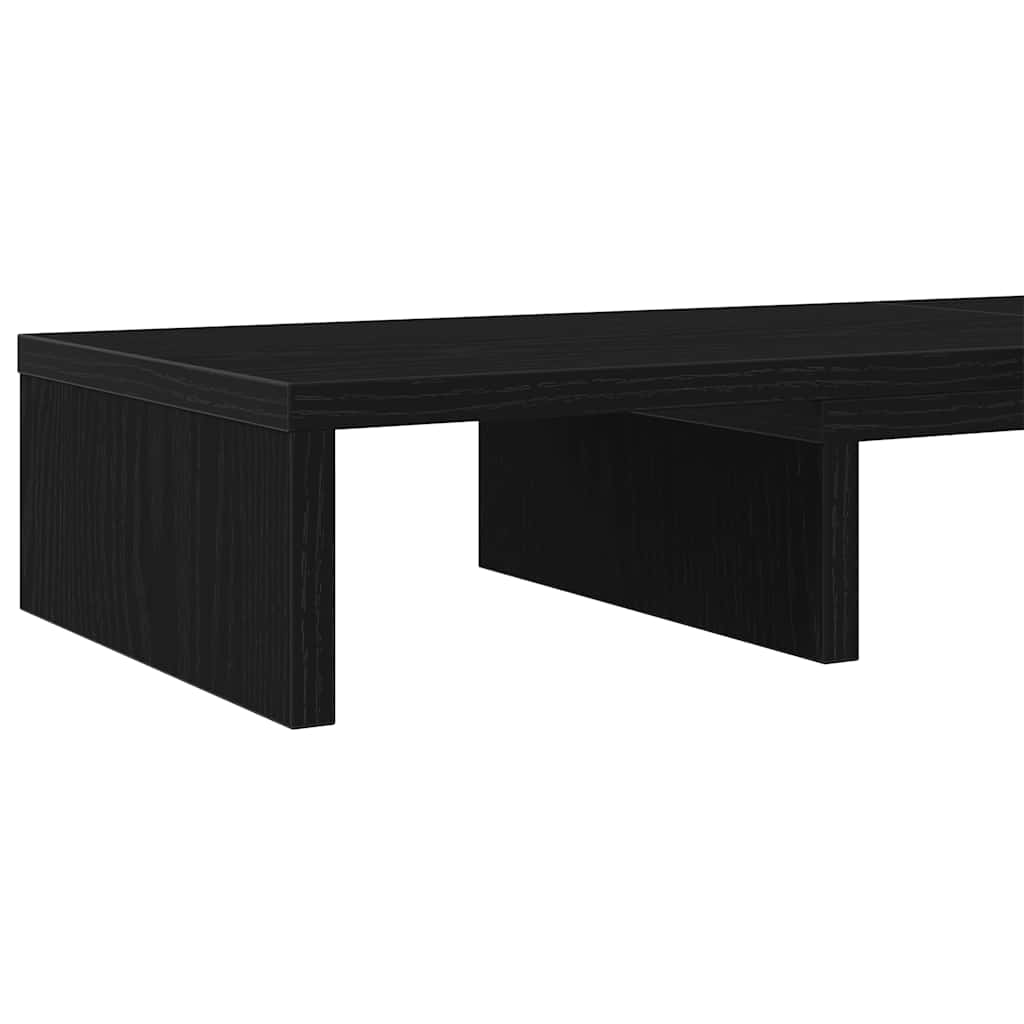 Skjermstativ Justerbar Svart Eik 80X24X10,5 Cm