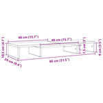 Skjermstativ Justerbar Svart Eik 80X24X10,5 Cm