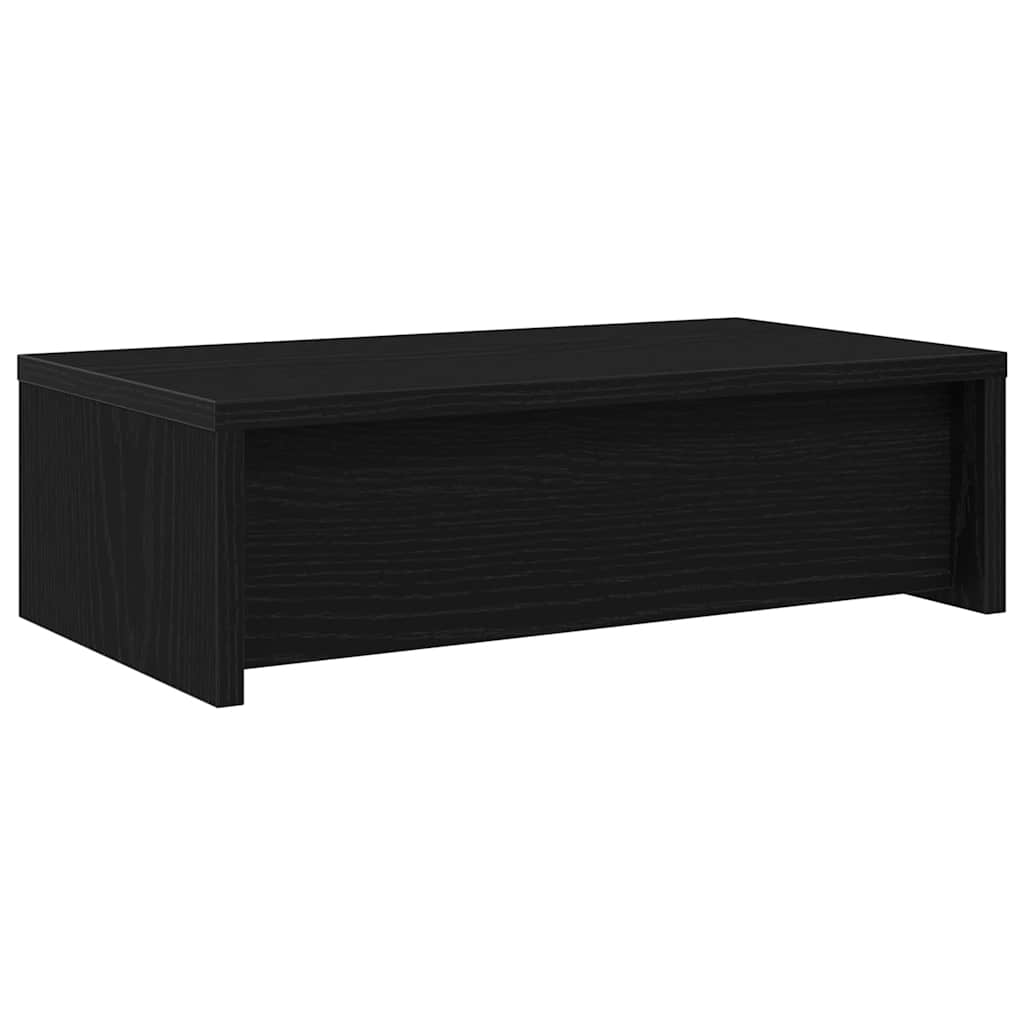 Skjermstativ Med Skuffer Svart Eik 50X27X15 Cm Konstruert Tre