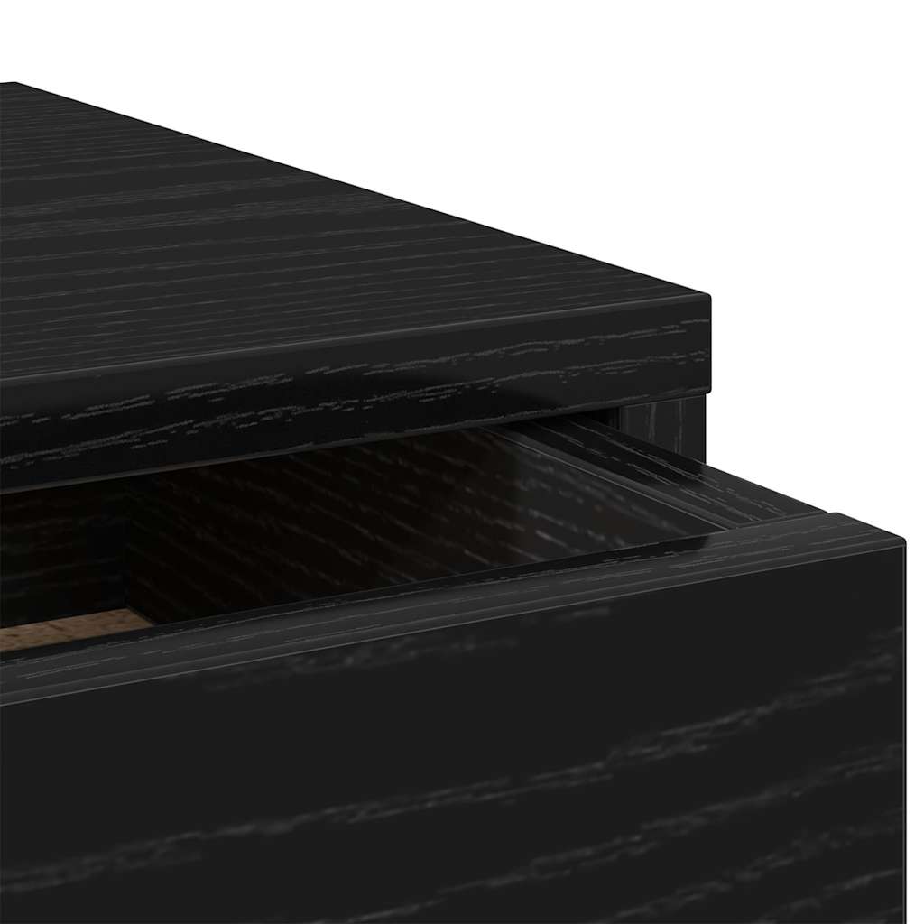 Skjermstativ Med Skuffer Svart Eik 50X27X15 Cm Konstruert Tre