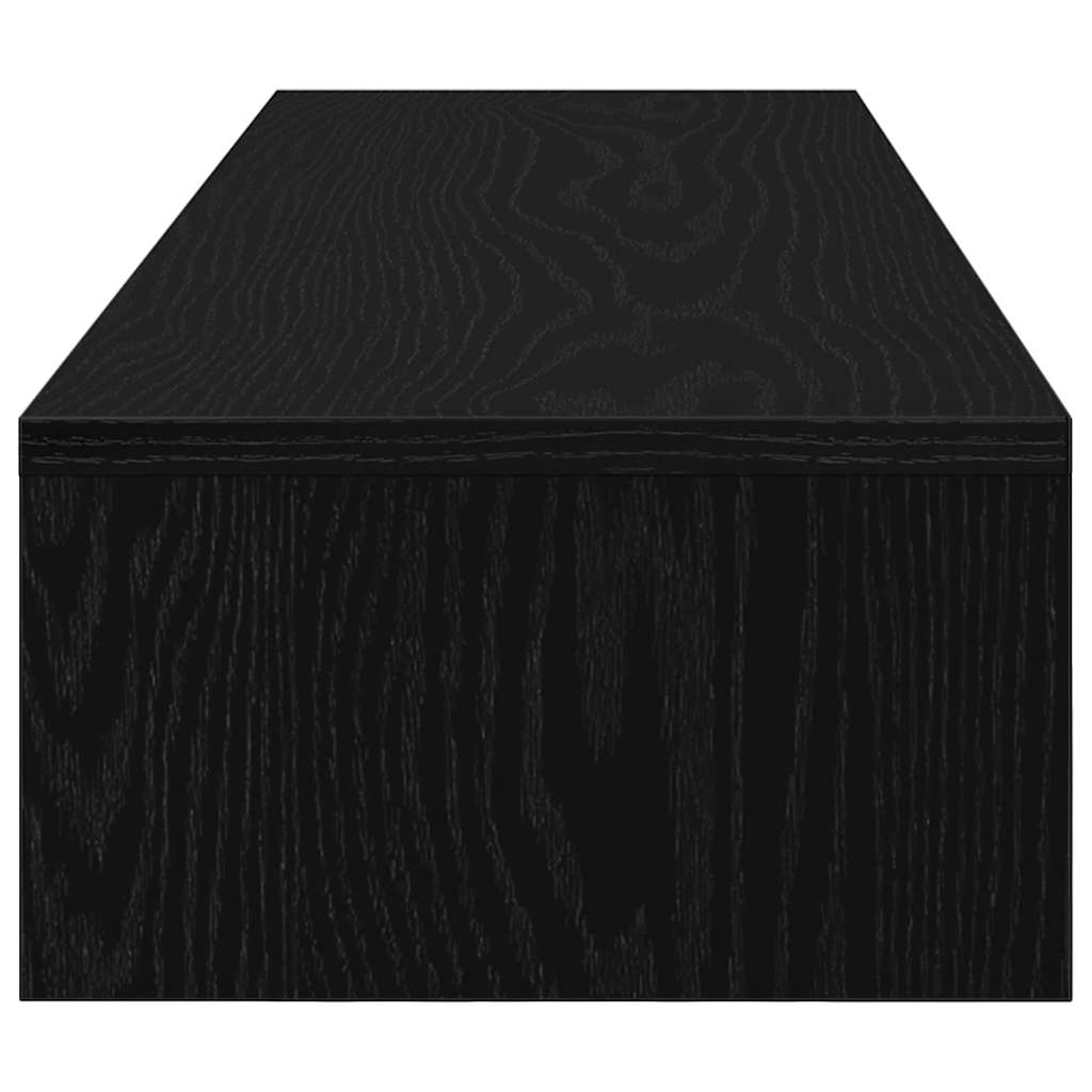 Skjermstativ Med Skuffer Svart Eik 100X27X15 Cm Konstruert Tre