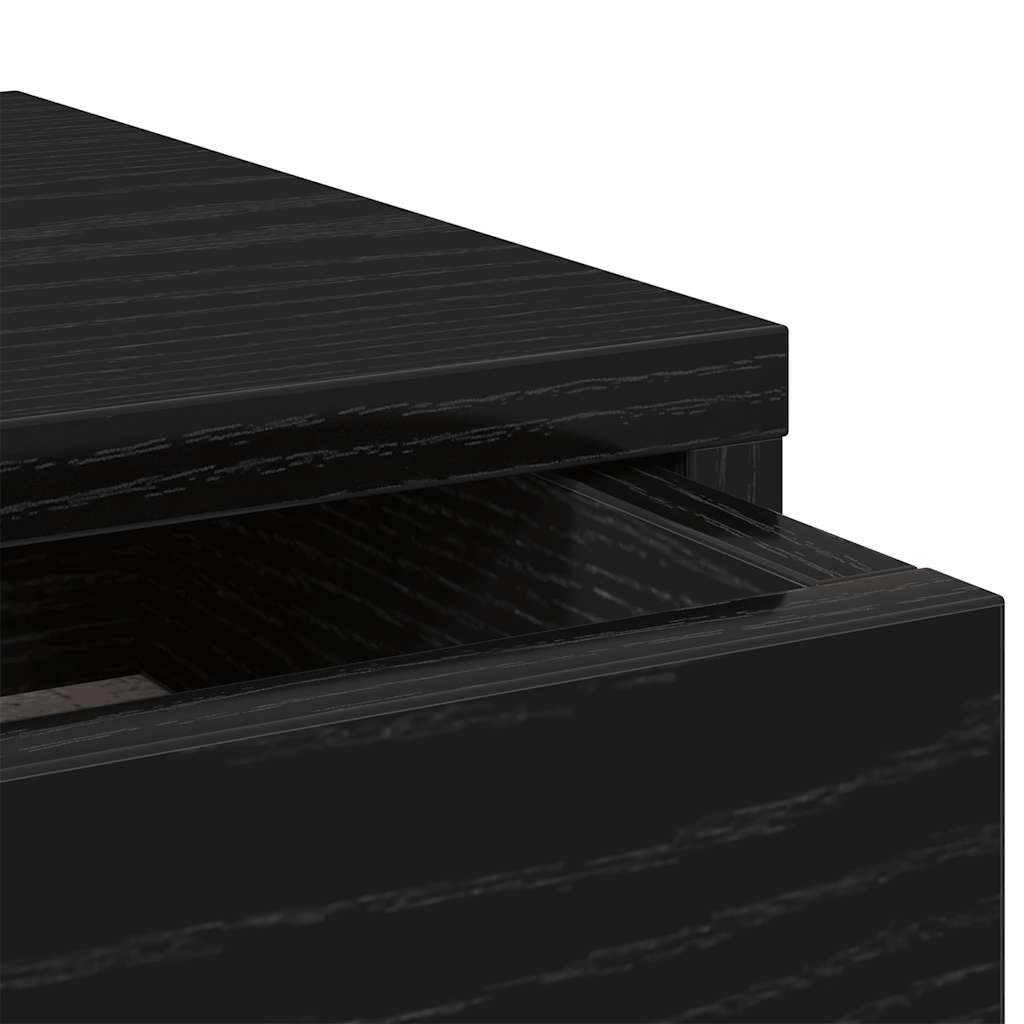 Skjermstativ Med Skuffer Svart Eik 100X27X15 Cm Konstruert Tre