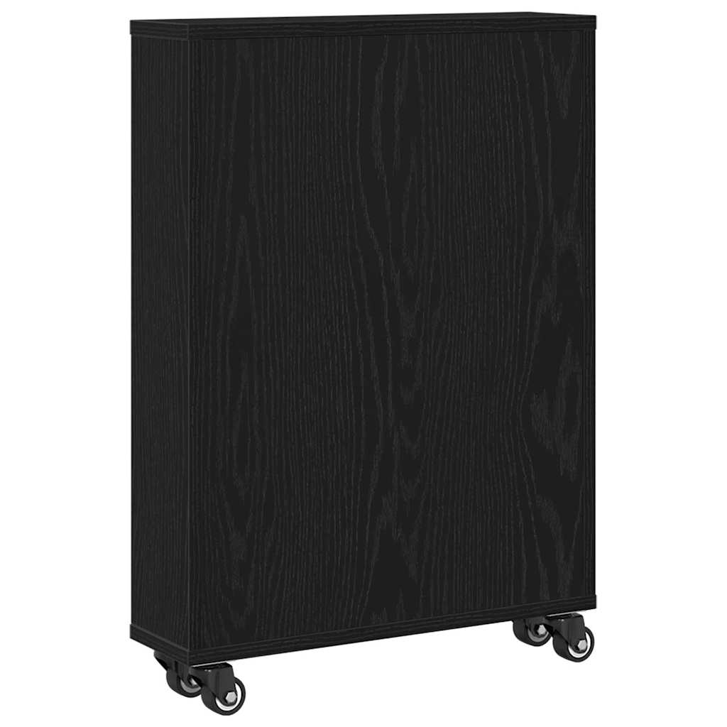 Smal Oppbevaringsvogn Svart Eik 48 X 13 X 68 Cm