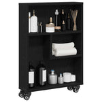 Smal Oppbevaringsvogn Svart Eik 48 X 13 X 68 Cm