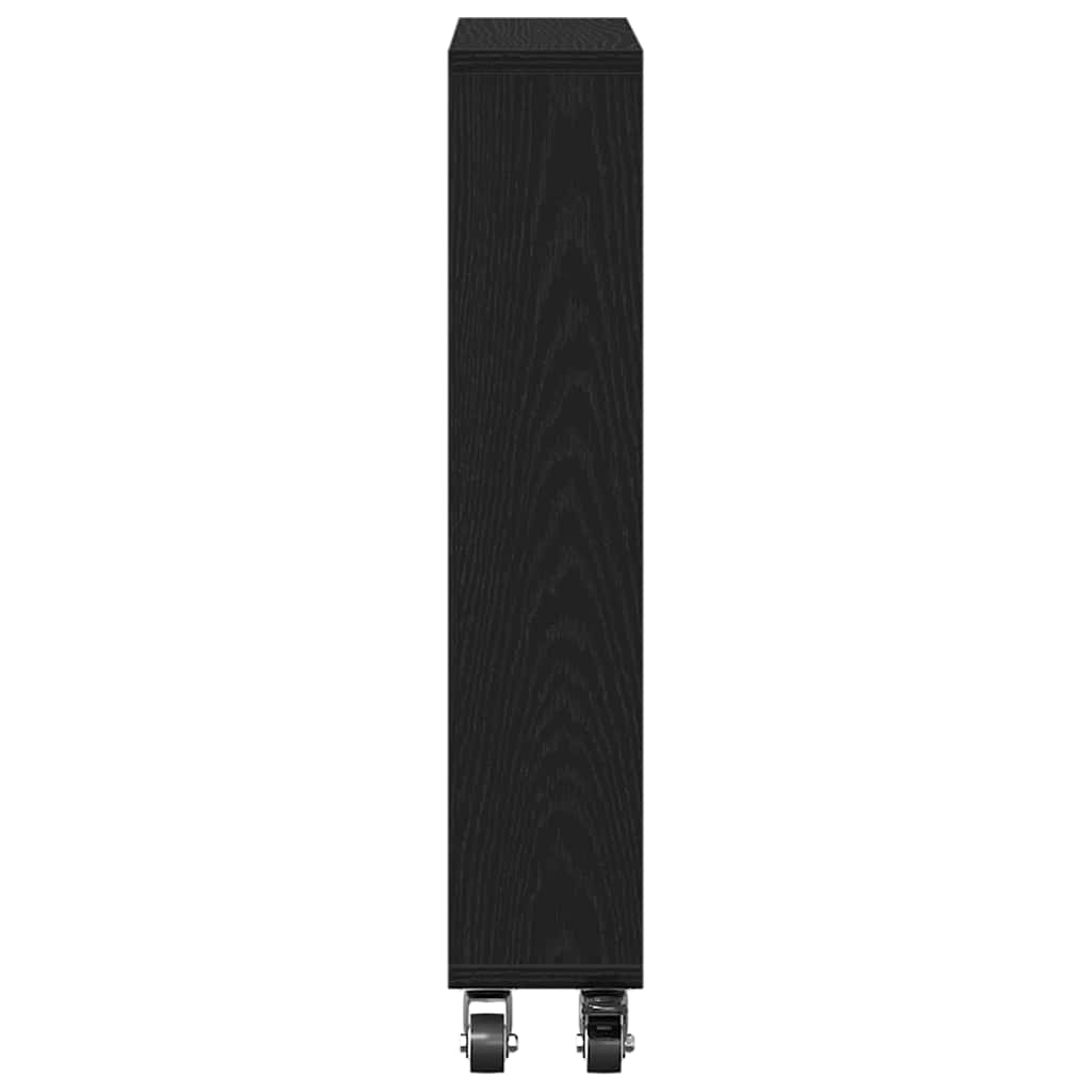 Smal Oppbevaringsvogn Svart Eik 48 X 13 X 68 Cm