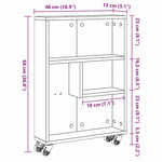 Smal Oppbevaringsvogn Svart Eik 48 X 13 X 68 Cm
