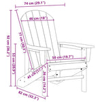 Adirondack-Stol Lysegrå 82 X 74 X 92 Cm Hdpe