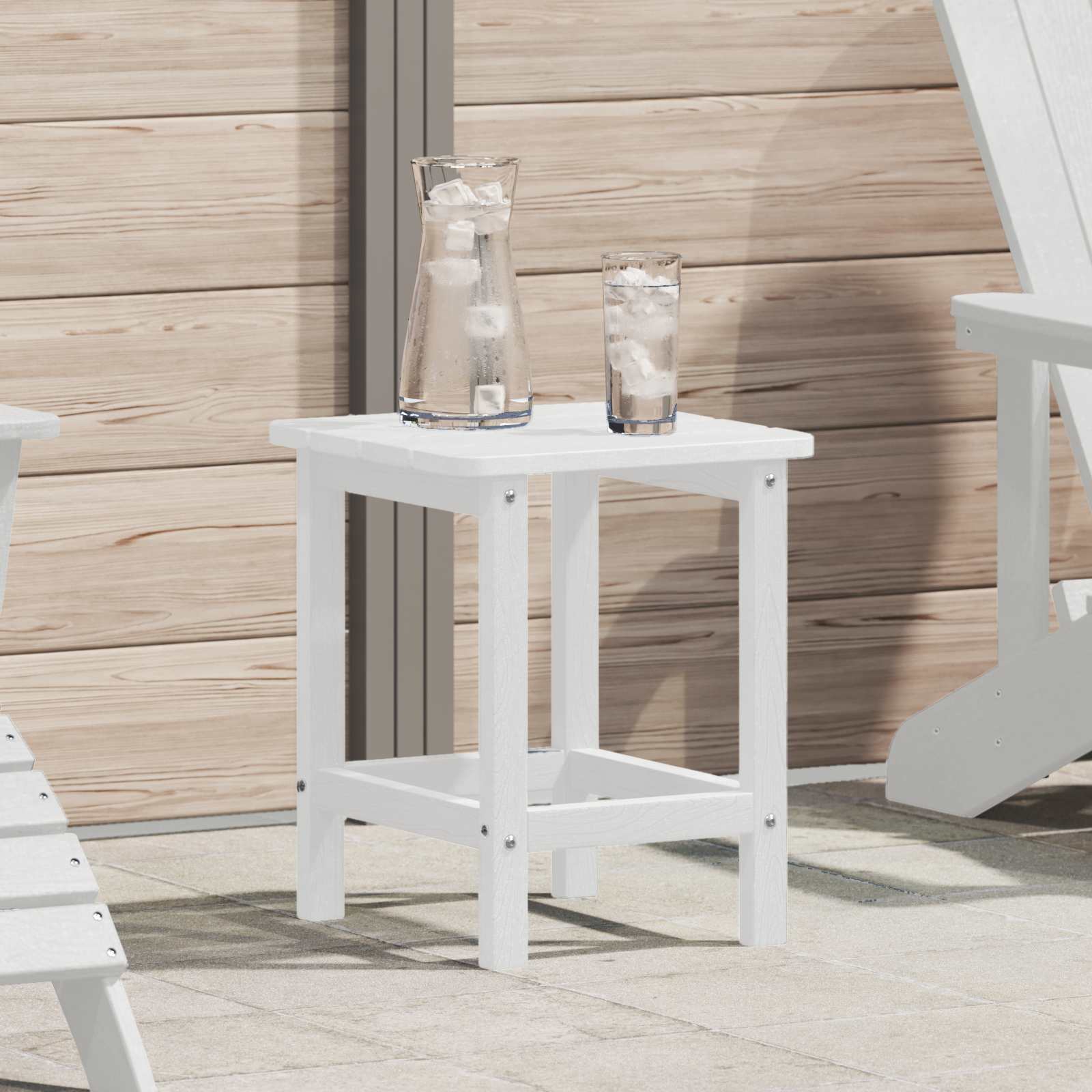 Sidetabell Hvit 38 X 38 X 46 Cm Polyethylen