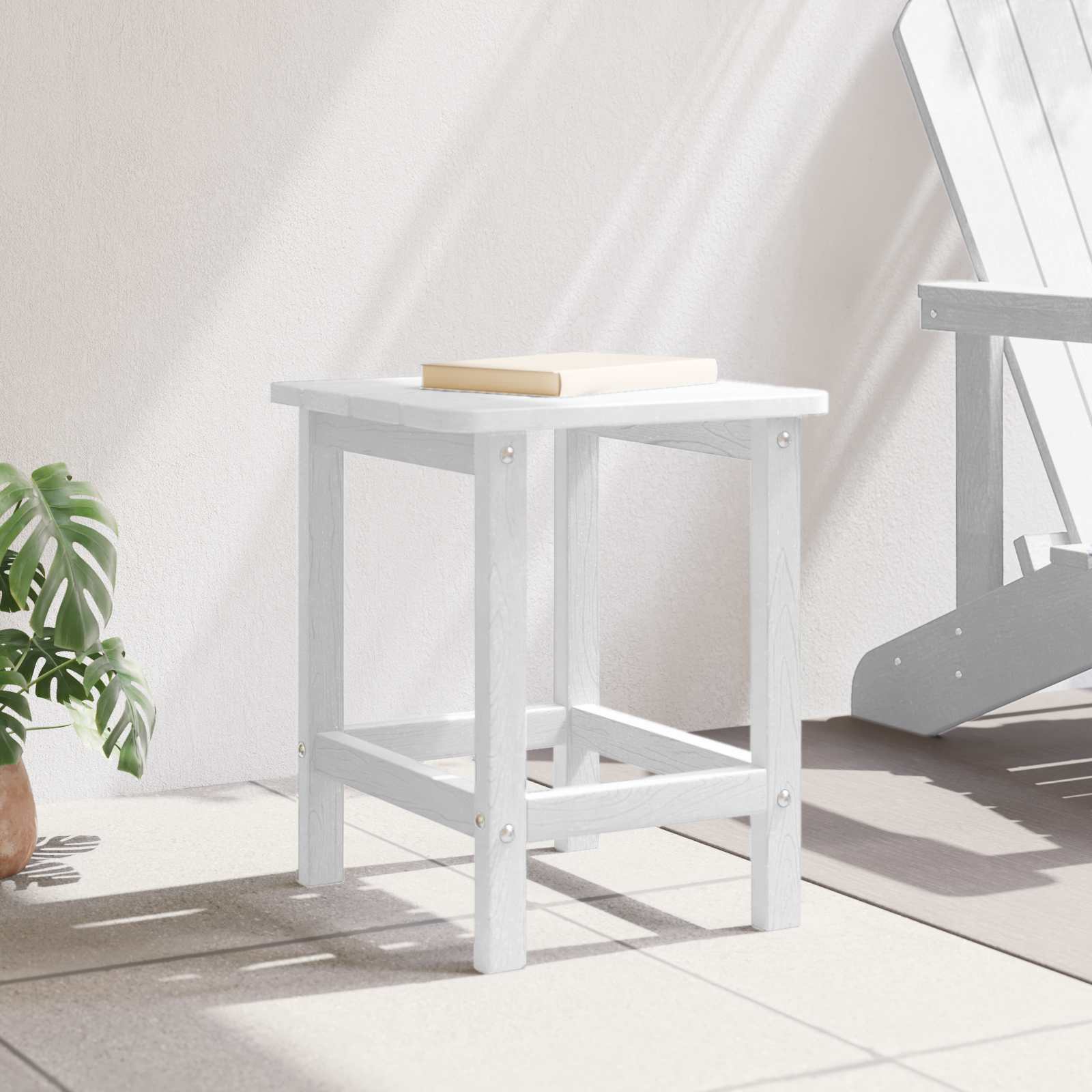 Sidetabell Hvit 38 X 38 X 46 Cm Polyethylen