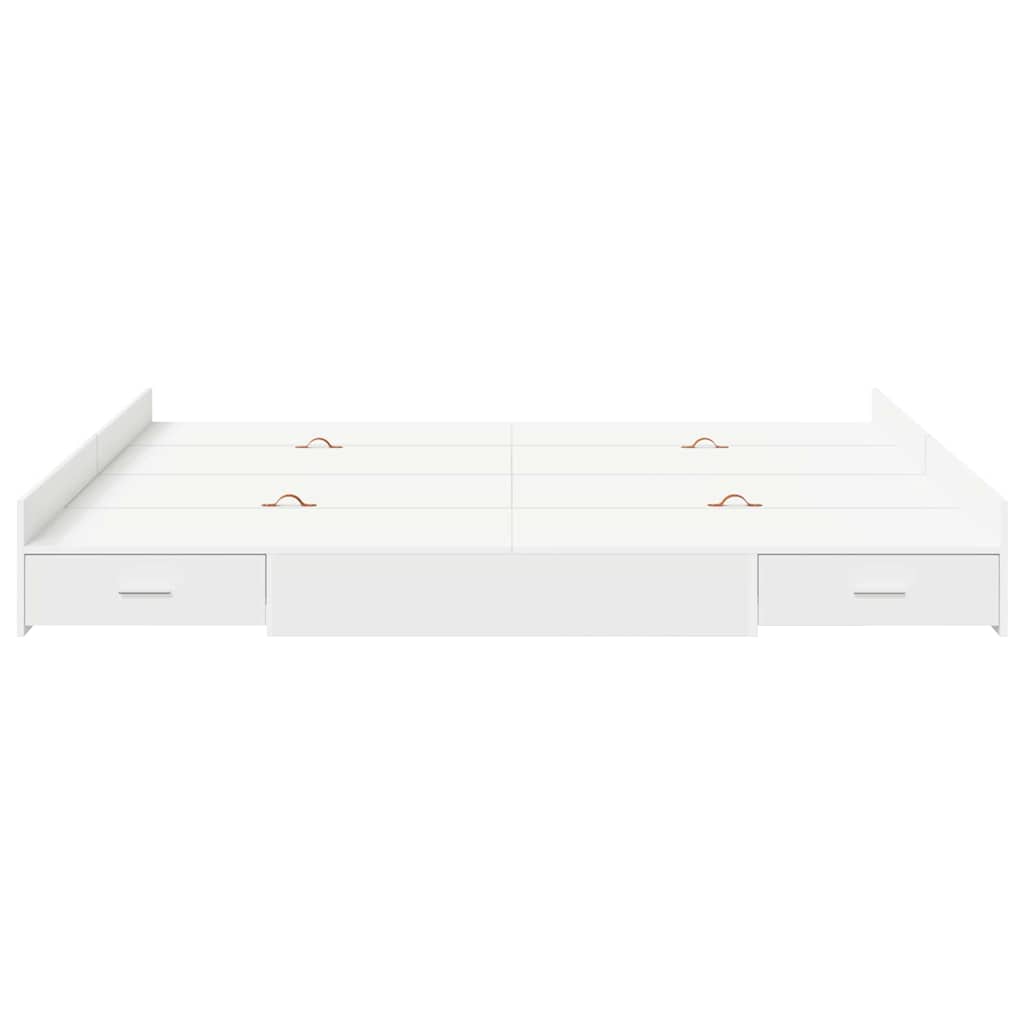 Seng Med Lagring Med Skuff Hvit 180 X 200 Cm Konstruert Tre