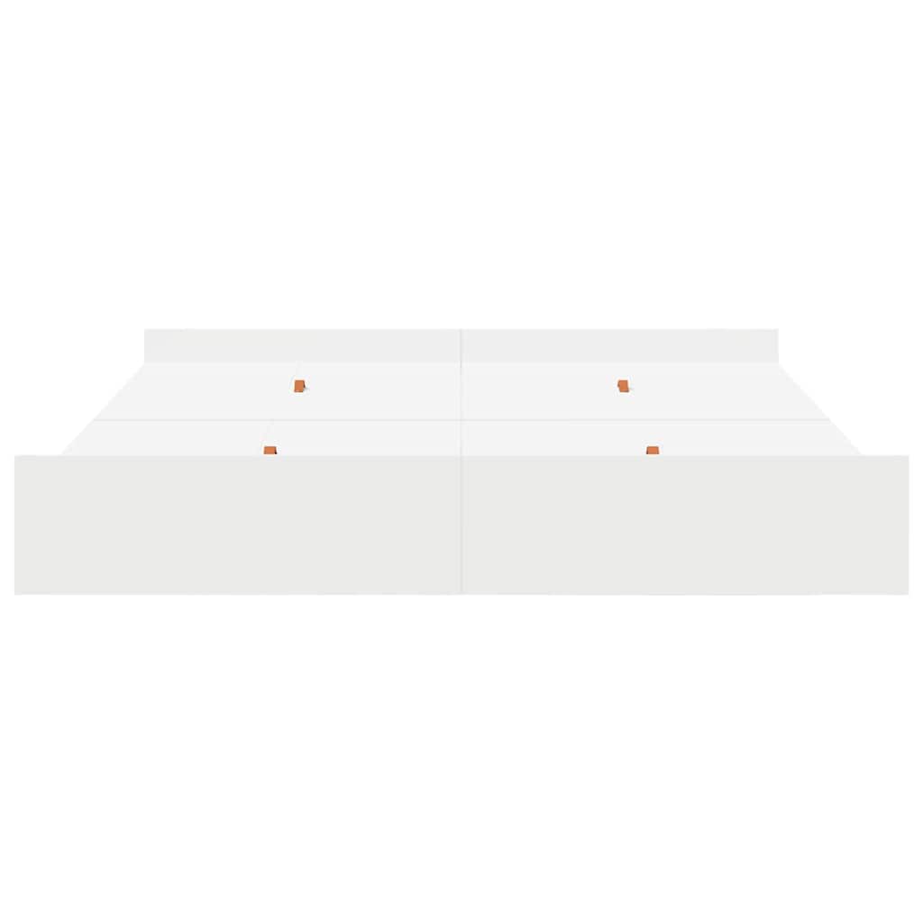Seng Med Lagring Med Skuff Hvit 180 X 200 Cm Konstruert Tre