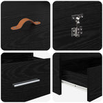 Seng Med Lagring Svart Eik 180 X 200 Cm Konstruert Tre